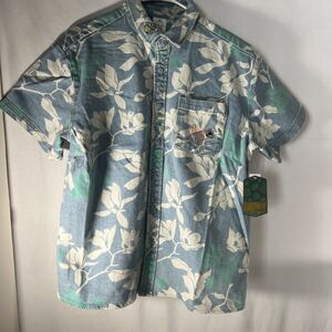 Disney Princess Tiana Color Me Courtney Floral Button  Shirt Denim MED NWT Women